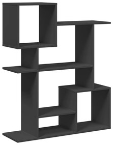 fekete szerelt fa térelválasztó könyvespolc 92x29x112 cm