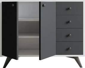Waga konyhai polc, fehér-antracit, 100 cm