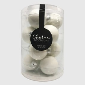 White fényes fehér üveg karácsonyi gömb szett 12*6cm