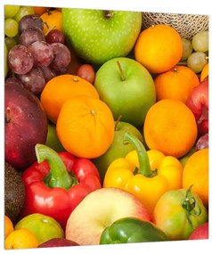 Gyümölcs és zöldség kép (30x30 cm)