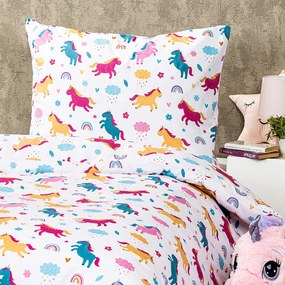 4Home Unicorns gyermek pamut ágyneműhuzat, 160 x 200 cm, 70 x 80 cm