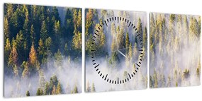 Fák képe a ködben (órával) (90x30 cm)