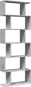 vidaXL 6 szintes betonszürke fa térelválasztó könyvespolc 70x24x193 cm