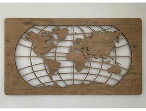 Li-Go 4868/DUB2 - LED fali dekoráció LED/24W/230V 110x60 cm tölgy/világtérkép