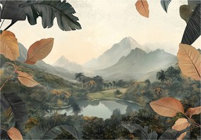 Fotótapéta Természet Hegyek Erdő Tó Hálószoba Nappali Tapéta Flizelina 200x140