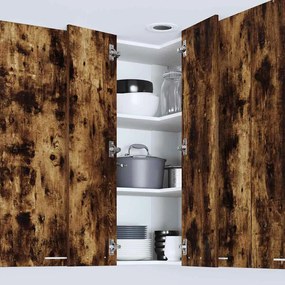 Függő szekrény Riga Füstölt tölgy és fehér 57 x 57 x 100 cm