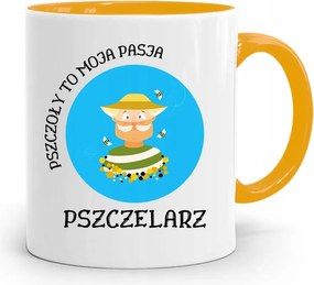 Sárga Bögre Méhésznek A Méhek A Szenvedélyem A fényképes nyomtatással