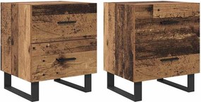 vidaXL Éjjeliszekrény 2 pcs Régi fa és fekete 40 x 35 x 47,5 cm