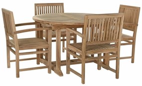 Teakfa kerti bútor szett kerek asztal 4 Székkel