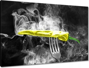 Vászonkép 90x60 Sárga paprika a villán