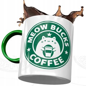 Zöld bögre cicával Aranyos ajándék fényképes nyomtatással