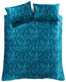 Kék kétszemélyes bársony ágyneműhuzat 200x200 cm Regal Birds – Catherine Lansfield