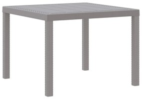 3 Darabos Kerti Étkező Garnitúra Párnákkal Világosszürke Poly Rattan