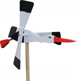 Fából Készült Szélmalom Kerti Riasztó Gólya