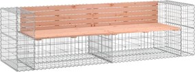 vidaXL tömör duglászfenyő gabion kerti pad 244 x 71 x 65,5 cm