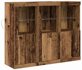 Széf 3 pcs Régi fa 123 x 37 x 100 cm Faanyag