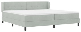 Box Spring Ágy Matraccal Világosszürke 200x200 cm Bársony