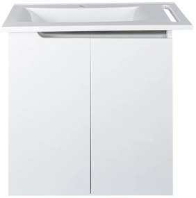 Piramida EURIDIKA fali /álló fürdőszobabútor - műmárvány mosdóval - 2 ajtós - 82 x 73 x 46 cm