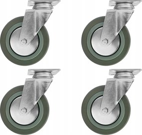 Keréktárcsa Forgó Szett, Lemezrögzítő 100MM 80KG 4 Db