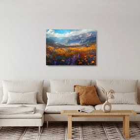 Üveg kép - Festett hegyi táj II. (70x50 cm)