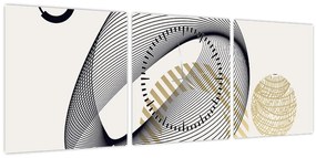 Kép - Geometriai formák N⁰3 (órával) (90x30 cm)