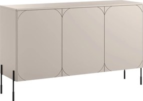 Sonatia komód 150 cm háromajtós - kasmír / fekete lábak