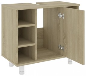 sonoma tölgy színű szerelt fa fürdőszobaszekrény 60x32x53,5 cm