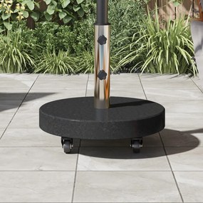 Gurulós napernyő talp Ø38/48mm oszlopokhoz - fekete gránit, 30kg-os kerek