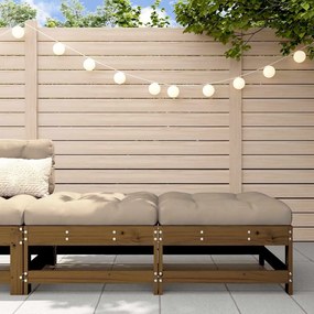 vidaXL 2 db mézbarna tömör fenyőfa kerti lábzsámoly párnával