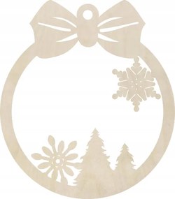 Karácsonyi karácsonyfadísz kerek masnival különböző színekben 5db