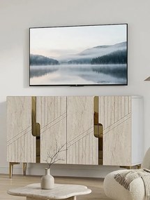 Evva 120 - White, Travertine, Gold