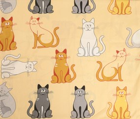 Pamut ágynemű CHROMA CATS krémszínű Ágyneműhuzat mérete: 70 x 90 cm | 140 x 200 cm