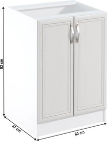 Alsószekrény D60, fehér/sosna Andersen, SICILIA
