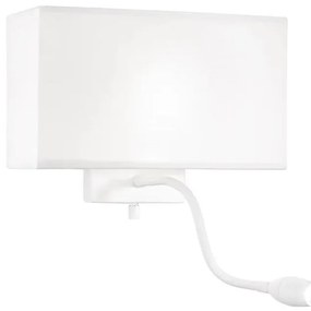Ideal Lux - LED Rugalmas fali lámpa HOTEL 1xE27/60W/230V + LED/1,5W fehér