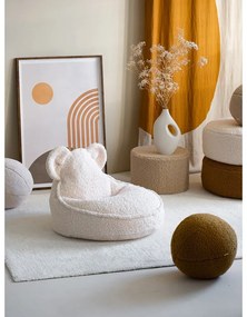 Krémszínű buklé gyerek babzsákfotel Bear – Wigiwama