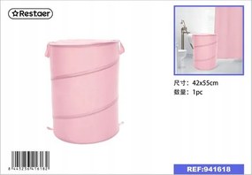 Praktikus Oxford szennyestartó kosár 42x55cm rózsaszín színben