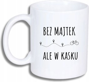 Fehér Bögre Kerékpárosnak Vicces Ajándék Bugyi Nélkül, De Bukósisakban