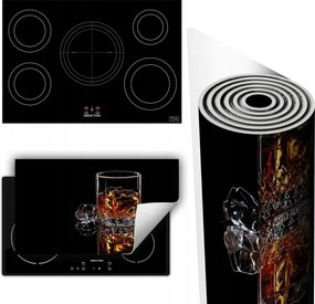 Vinil Tűzhelyvédő Szőnyeg Asztallap 90x52 fekete whisky