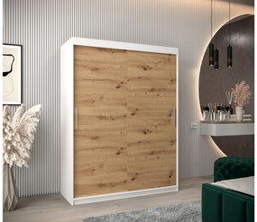Ruhásszekrény 150 cm Toki (matt fekete + artisan tölgy). 1064819