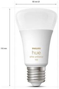 Fényerőszabályozható LED izzó Philips Hue WHITE AMBIANCE E27/8W/230V 2200-6500K