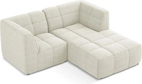 Bézs buklé sarokkanapé (jobb oldali-heverő résszel) Aloha – Makamii