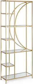 Aranyszínű acél könyvespolc 66x176x25,5 cm Elenor – Bizzotto