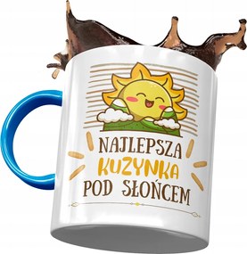 Kék Bögre Unokatestvérnek Születésnapra Ajándék Nyomtatott Fotóval