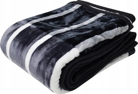 Akril takaró 160x200 grafit csíkos vastag bolyhos táska