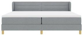Boxspring Ágy Matraccal - Világosszürke, 200x200 cm, Szövet
