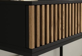 RATINA sminkasztal, 85x155x60, artisan tölgy/fekete matt