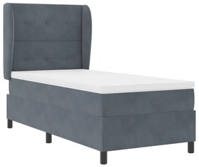Boxspring Ágy Matracról Sötétszürke 100x200 cm Bársony