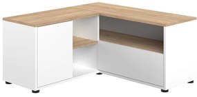 Fehér-natúr színű TV-állvány tölgyfa dekorral 90x45 cm Angle – TemaHome