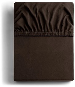 Sötétbarna gumis jersey lepedő 180x200 cm Amber – Restilo