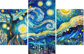 Kép – Csillagos éjszaka mozaikja (90x60 cm)